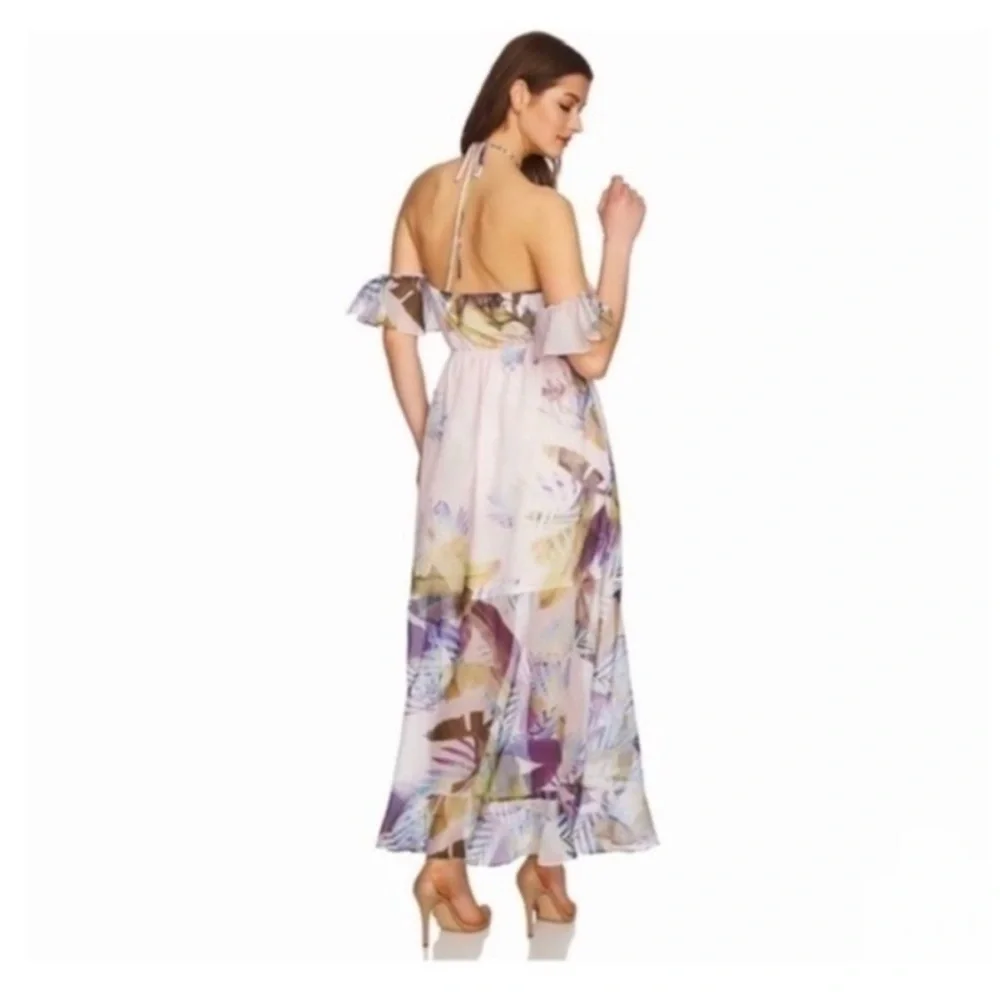 CeCe by Cynthia Steffe Tropical Cold Shoulder Maxi Dress NWT Size 2 (XS)